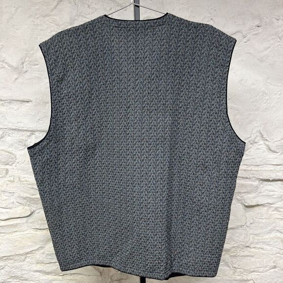 NWT Vtg 90s Jhane Barnes Cardigan Sweater Vest V-Neck Colorful XL Woven in Japan - Picture 3 of 10